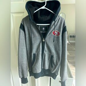 NFL pro line San Francisco 49ers fleece lined zip up hoodie men’s medium